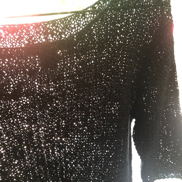 Vintage DKNY black lacy knit short sleeved top - Picture 3 of 10